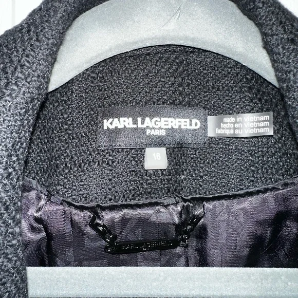 EUC Karl Lagerfeld Textured Black Jacket - Picture 5 of 11